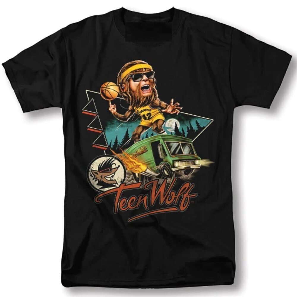 Teen Wolf Shirt Horror Movie Graphic Design T-Shirt .